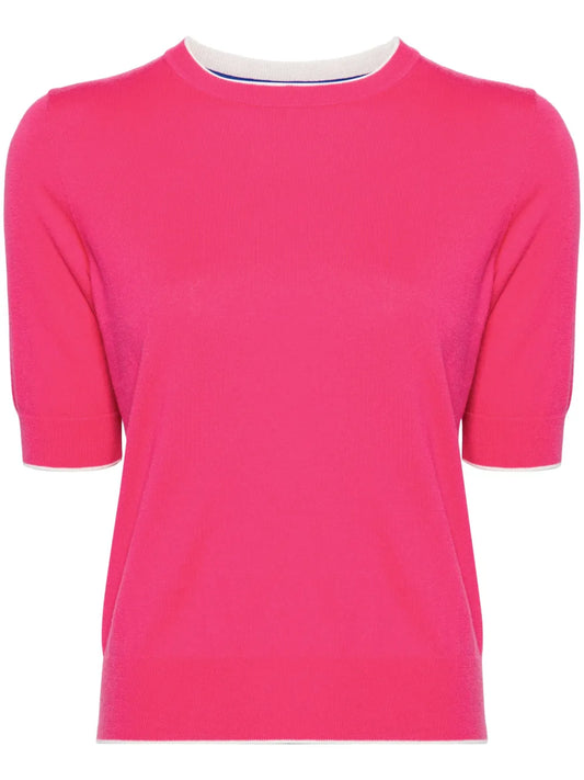 Short-Sleeve Fine-Knit T-Shirt