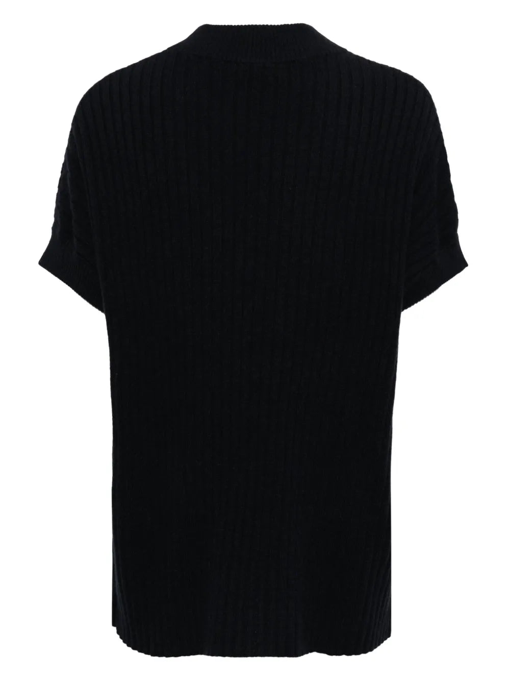 Ribbed-Knit Organic Cashmere Poncho