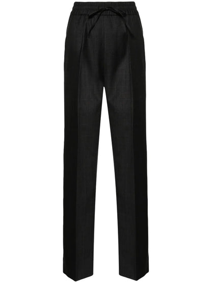 Liska Checked Straight-Leg Trousers