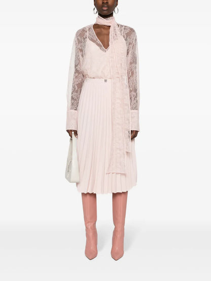 4G Pleated Midi Skirt