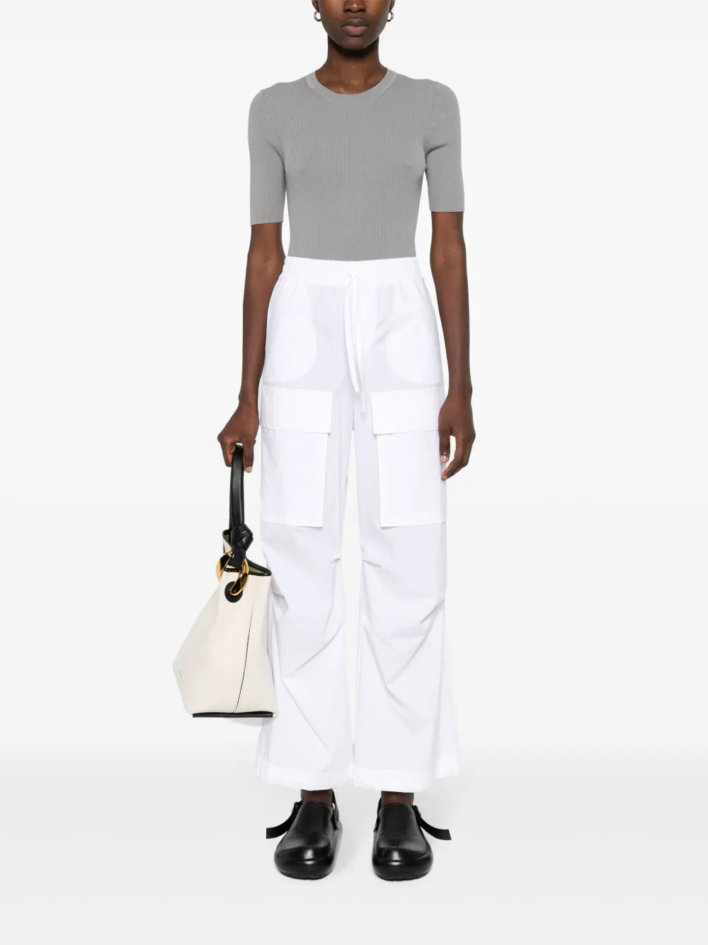 Straight-Leg Cotton Cargo Trousers