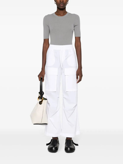 Straight-Leg Cotton Cargo Trousers