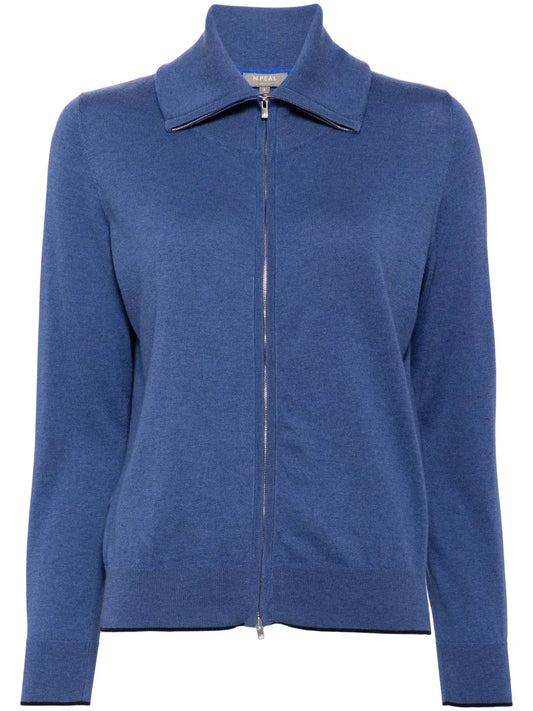 Zip-Up Knitted Cardigan