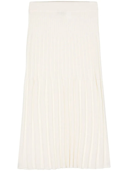 Ribbed Cashmere Midi Skirt