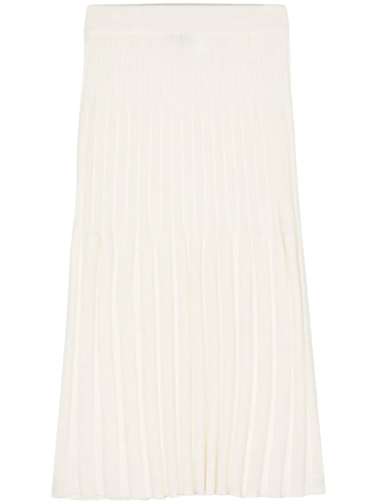 Ribbed Cashmere Midi Skirt
