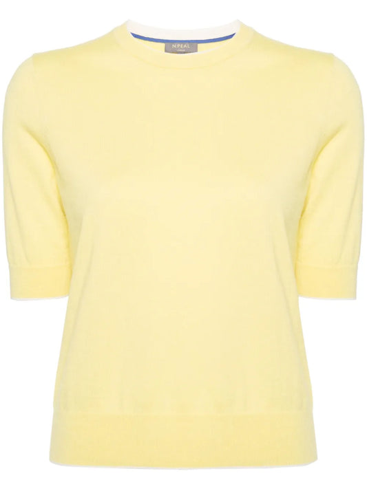 Short-Sleeve Fine-Knit T-Shirt
