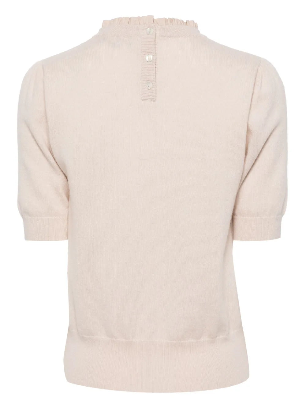 Ruffle-Trim Cashmere Top