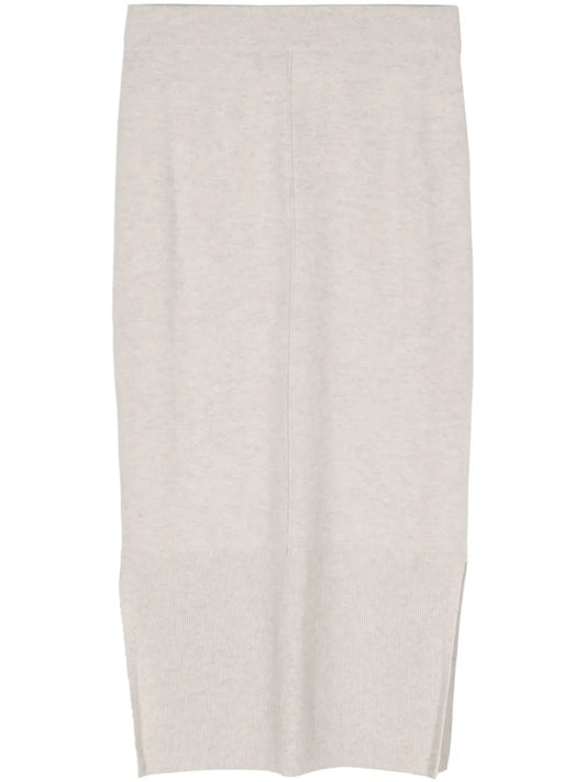Side-Slit Cashmere Skirt