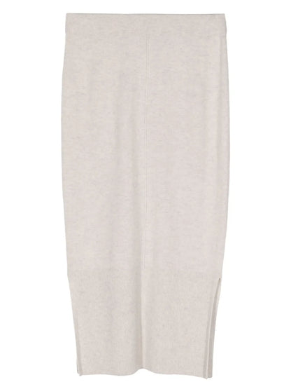 Side-Slit Cashmere Skirt