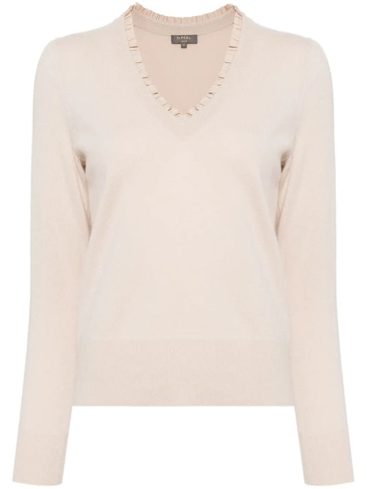 Ruffle-Trim Cashmere Jumper