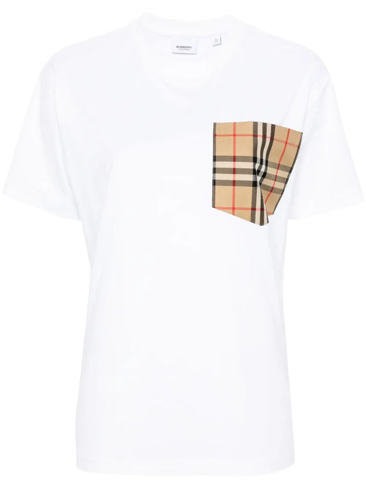 Vintage Check-Pocket Cotton T-Shirt