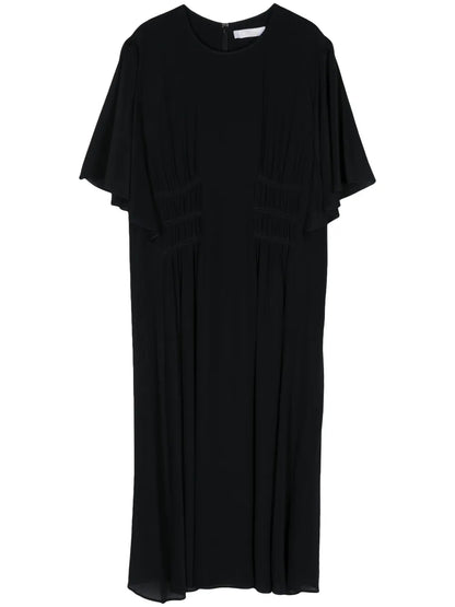 Ruched-Detailing Silk Dress