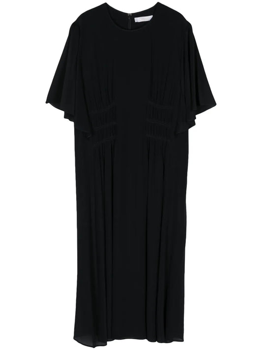Ruched-Detailing Silk Dress
