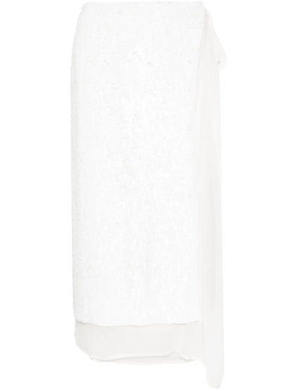 Sequinned Wrap Midi Skirt