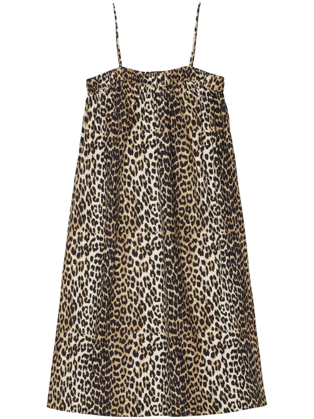 Leopard-Print Cotton Midi Dress