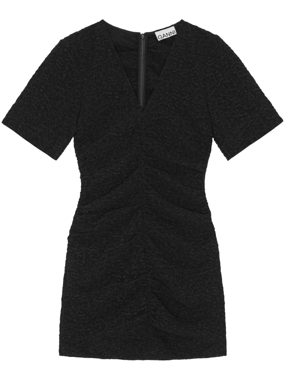 Textured Short-Sleeve Minidress