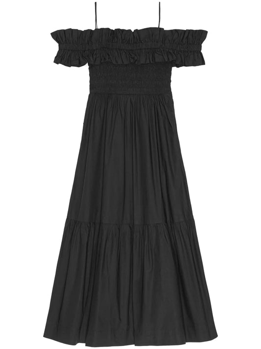 Cotton Poplin Long Smock Dress