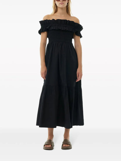 Cotton Poplin Long Smock Dress