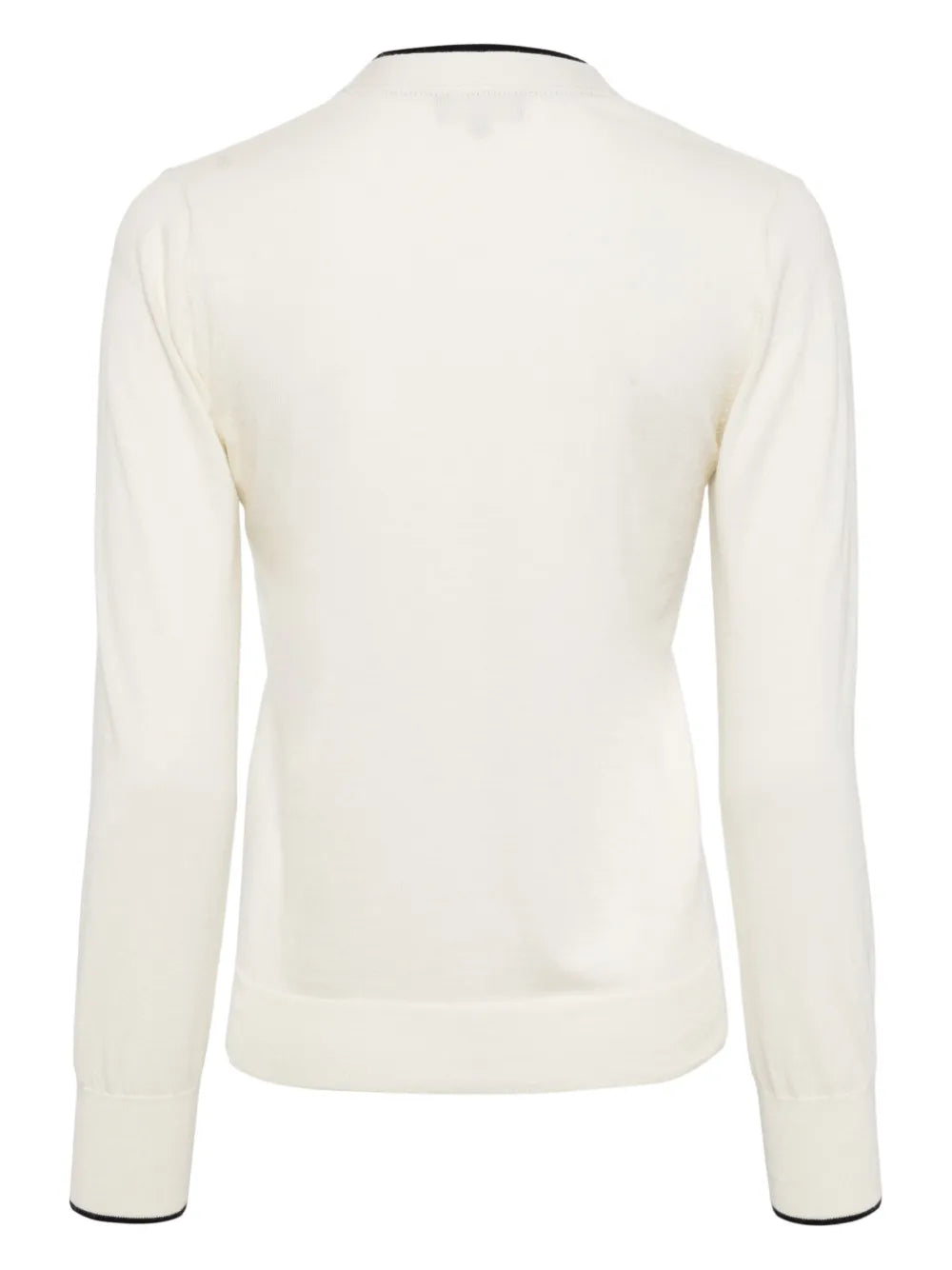 Contrast-Trim V-Neck Cardigan