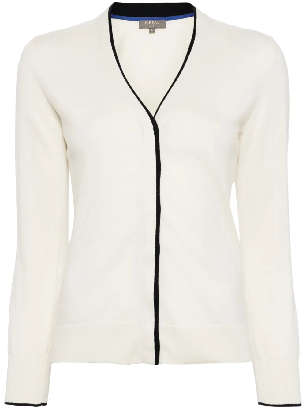 Contrast-Trim V-Neck Cardigan