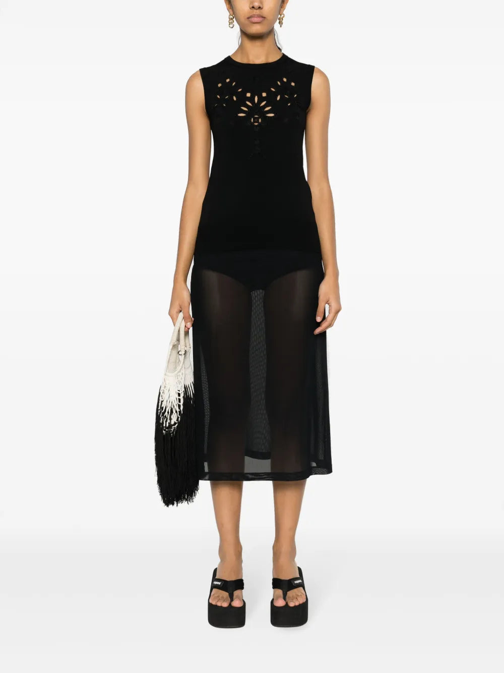 Broderie-Anglaise Knitted Top