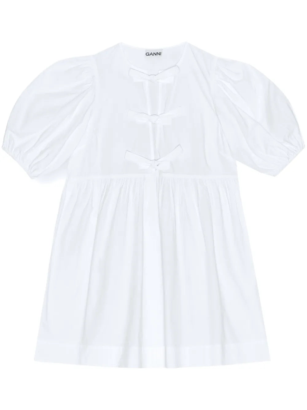 Cotton Poplin Tie String Mini Dress