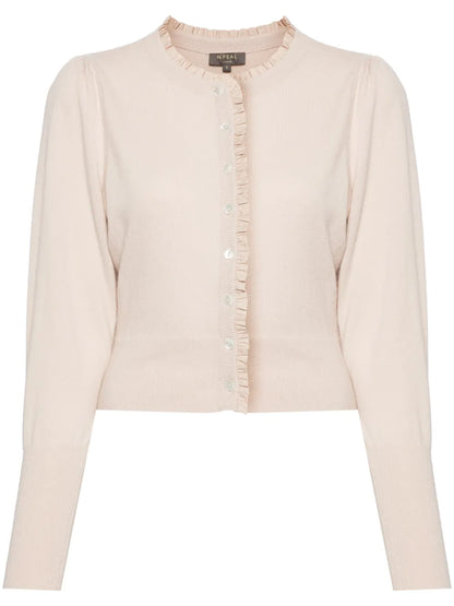 Ruffled-Trim Cashmere Cardigan