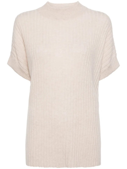 Ribbed-Knit Organic Cashmere Poncho