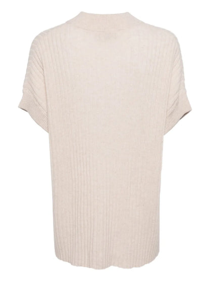Ribbed-Knit Organic Cashmere Poncho