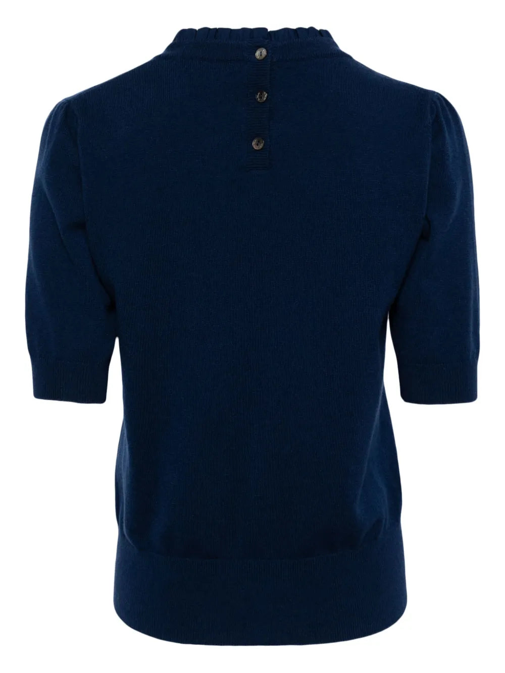Ruffle-Trim Cashmere Top