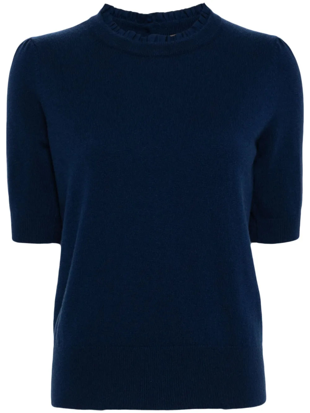 Ruffle-Trim Cashmere Top