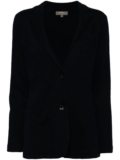 Single-Breasted Fine-Knit Blazer