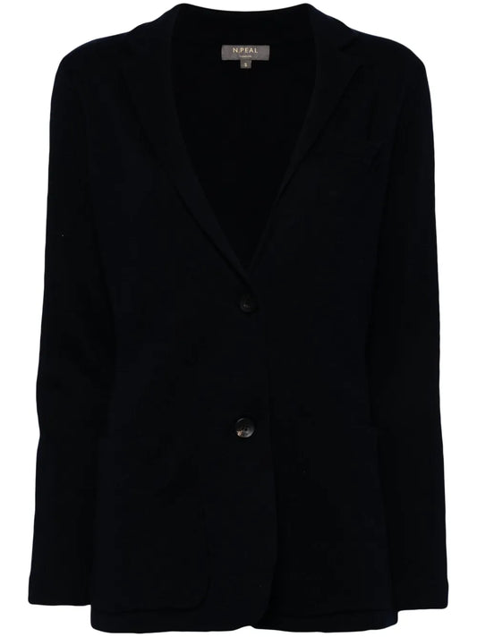 Single-Breasted Fine-Knit Blazer