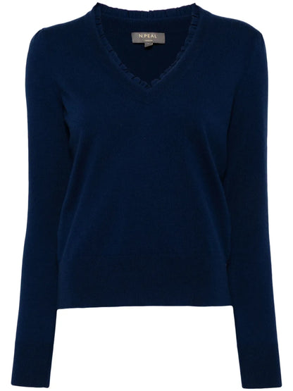 Ruffle-Trim Cashmere Jumper