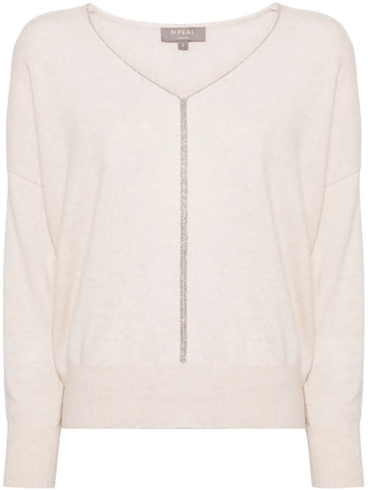 Metal-Trim Cashmere Jumper