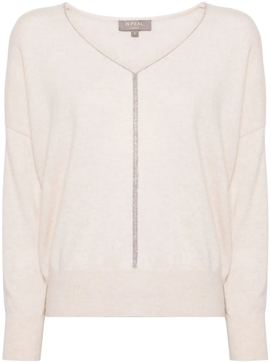 Metal-Trim Cashmere Jumper