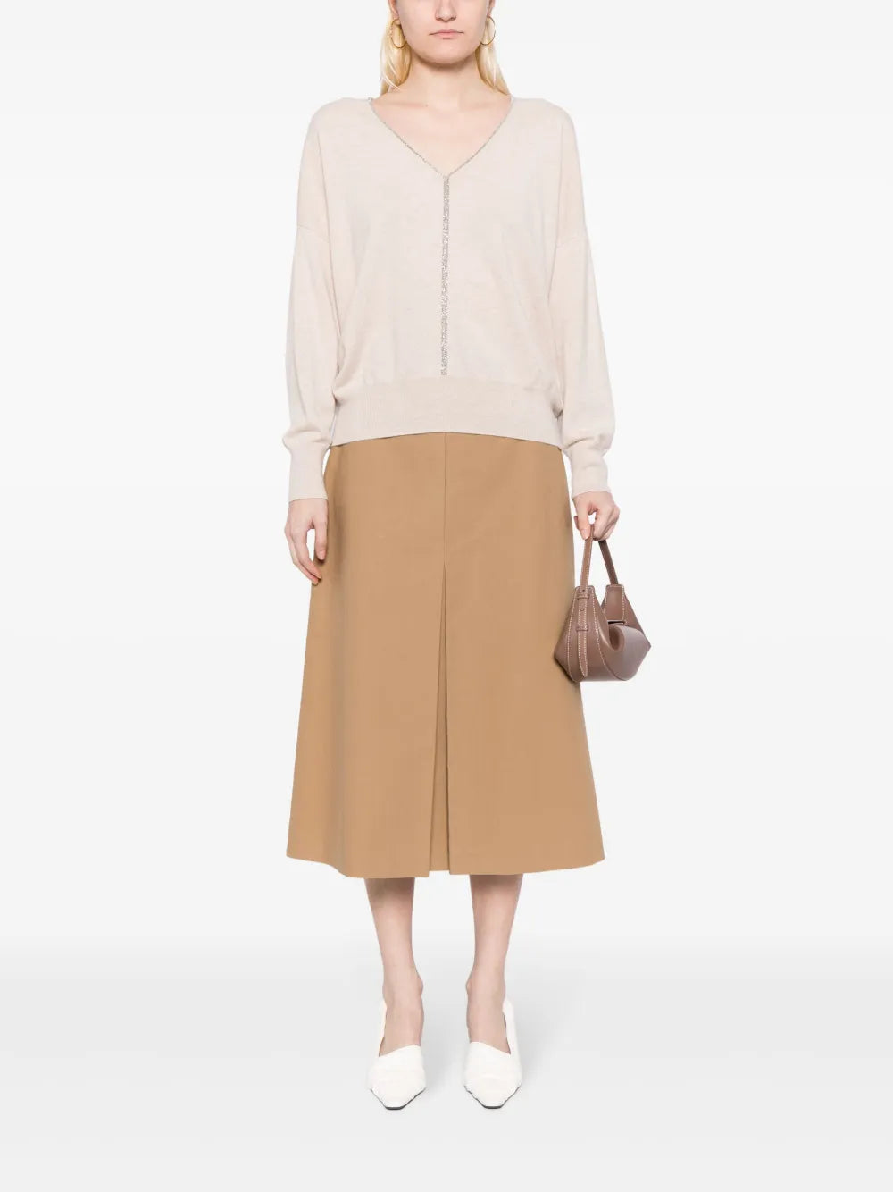 Metal-Trim Cashmere Jumper