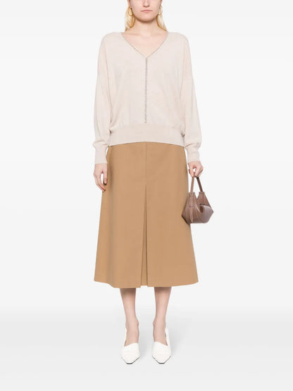 Metal-Trim Cashmere Jumper