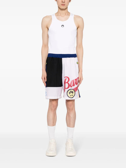 Panelled Colour-Block Track Shorts
