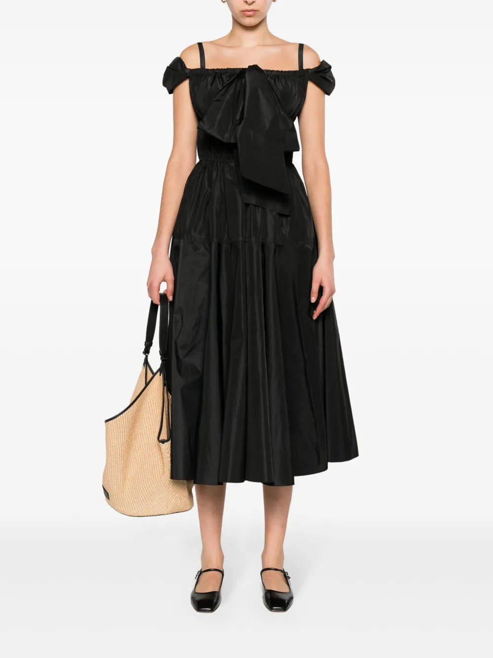 Bow-Detail Cocktail Midi Dress