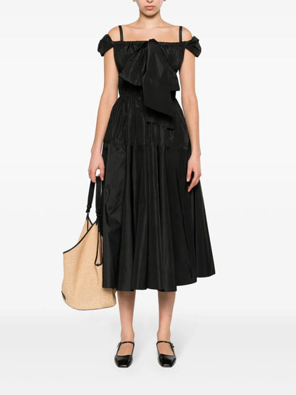 Bow-Detail Cocktail Midi Dress