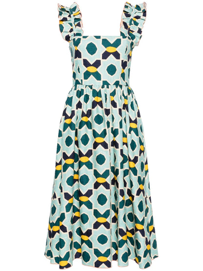 Zeta Butterfly-Print Midi Dress