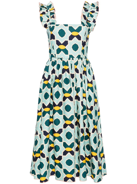 Zeta Butterfly-Print Midi Dress