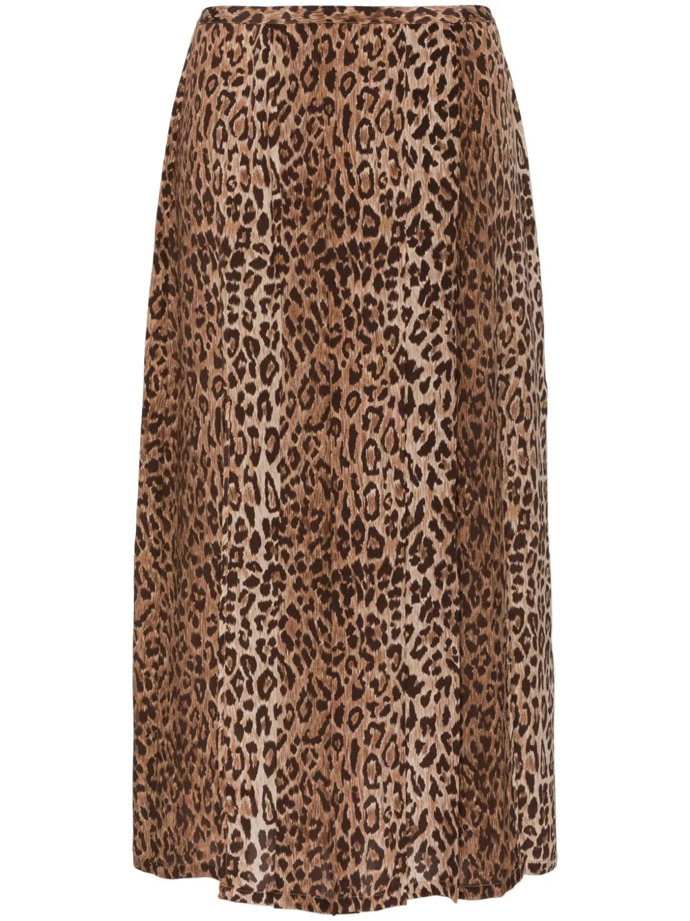 Leopard-Print Pleated Midi Skirt