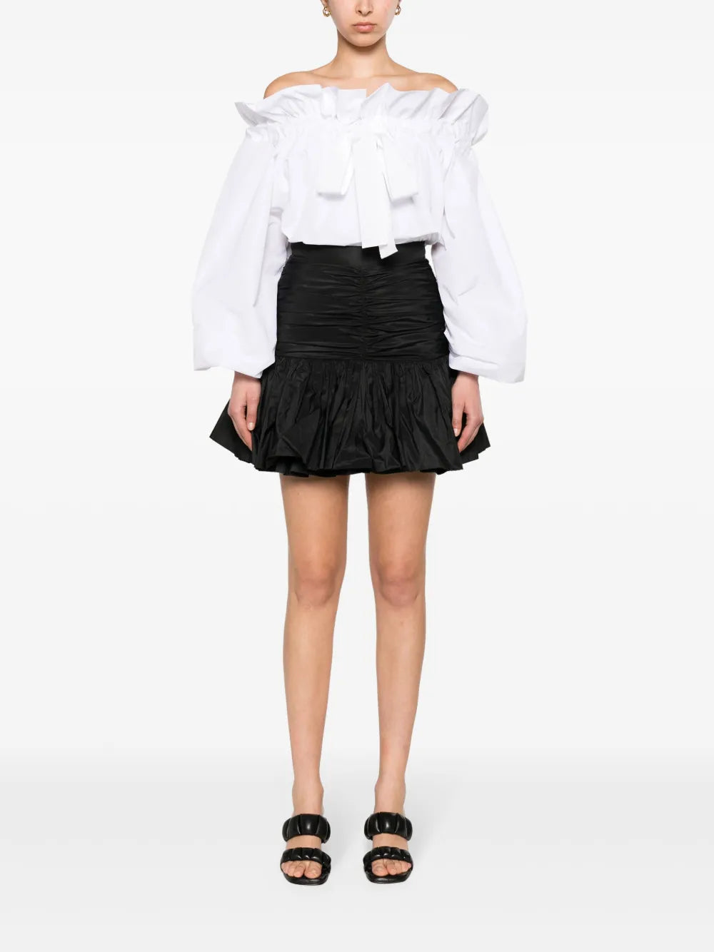 Ruffled Faille Mini Skirt