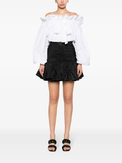 Ruffled Faille Mini Skirt