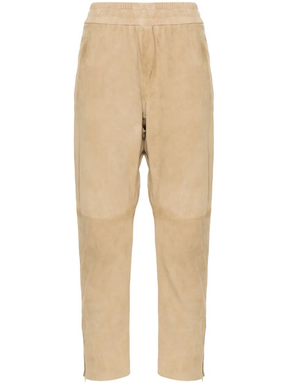 Slim-Fit Suede Trousers
