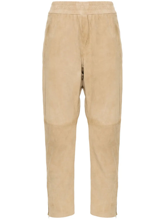 Slim-Fit Suede Trousers