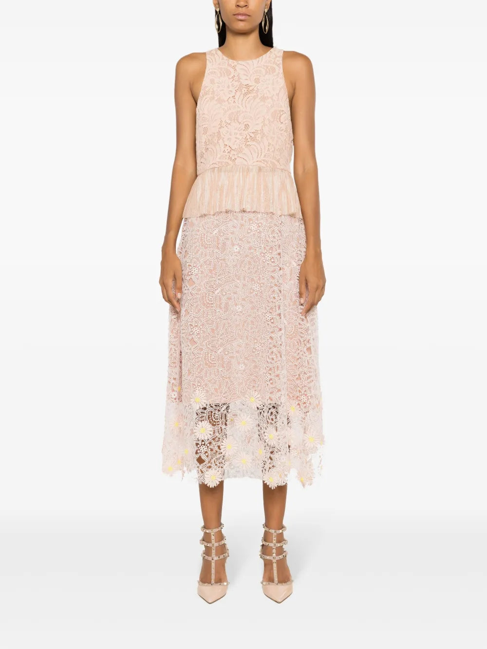 Ruffle Sleeveless Lace Top