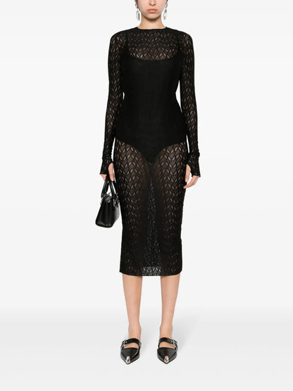 Semi-Sheer Mesh Dress